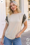 Camo cheetah exposed seam tee