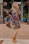 Fall Floral Babydoll Dress