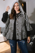 Oddi Olive Boho Poncho Jacket
