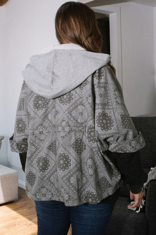Oddi Olive Boho Poncho Jacket