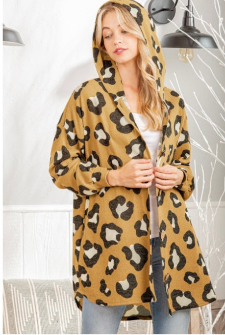 Cheetah Hooded Cardigan