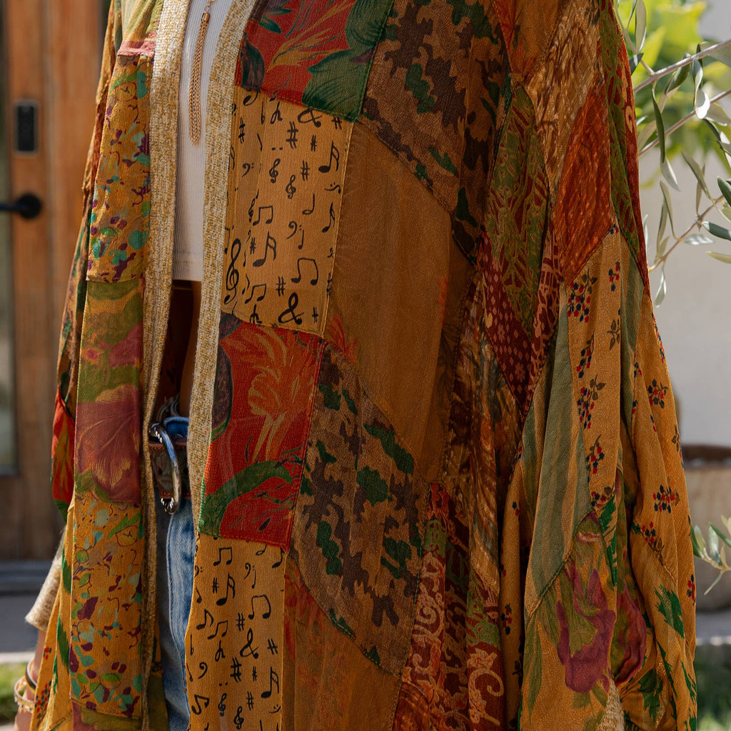  Statement Sleeve Shrug Kimono with Vintage Patches